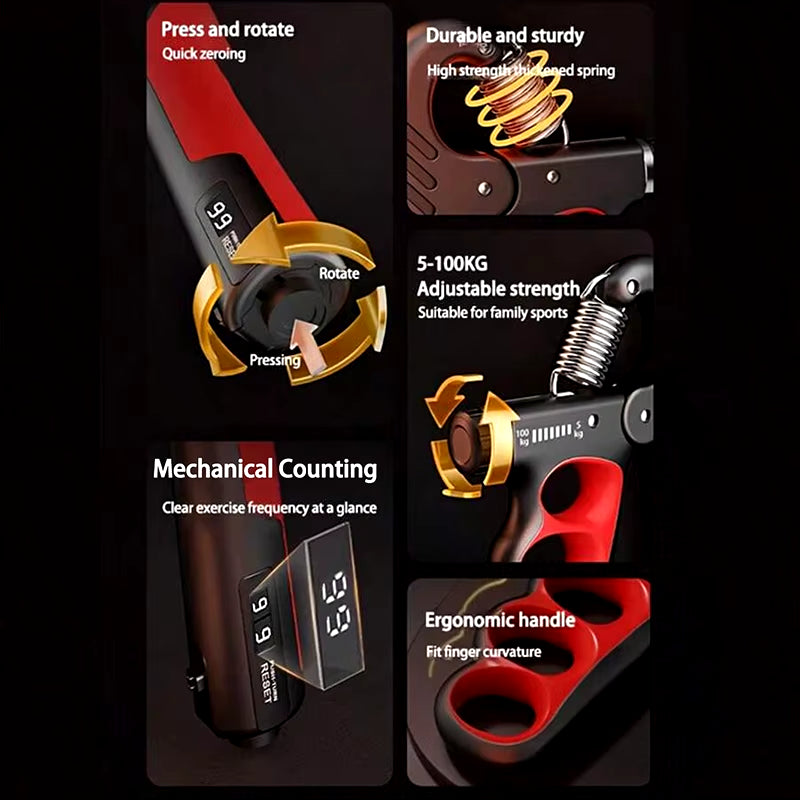 Adjustable Grip Strengthener for Enhanced Hand and Finger Strength - Perfect for Athletes and Fitness Enthusiasts