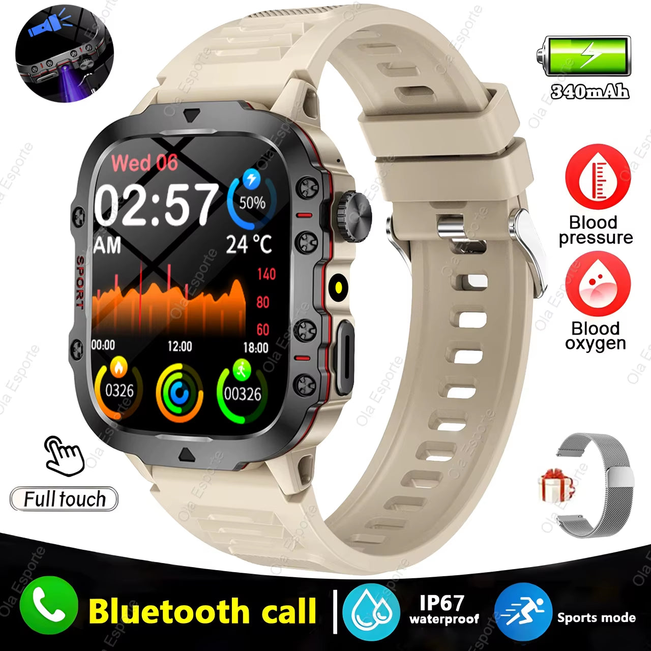 Advanced Men’s Smartwatch with Bluetooth Calling and Fitness Tracking - IP68 Waterproof Sports Watch for Android and iOS - 2025 Model