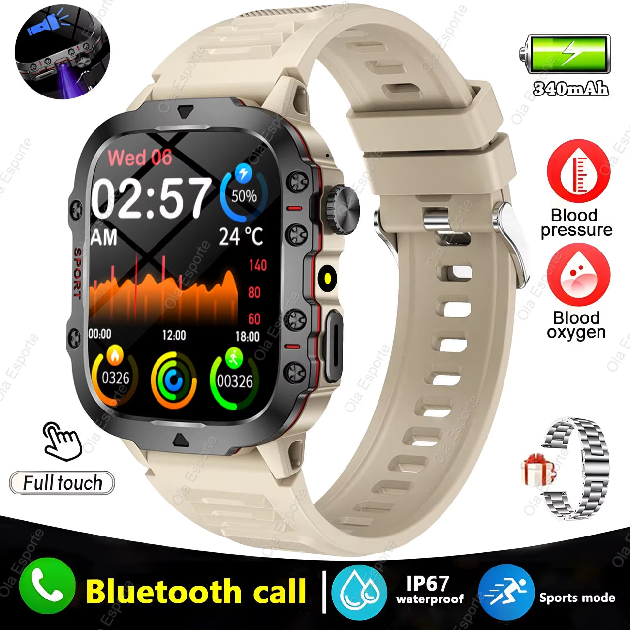 Advanced Men’s Smartwatch with Bluetooth Calling and Fitness Tracking - IP68 Waterproof Sports Watch for Android and iOS - 2025 Model