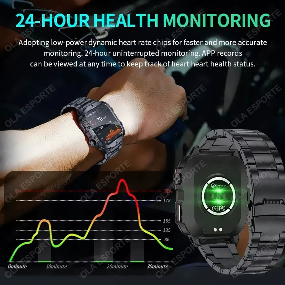 Advanced Men’s Smartwatch with Bluetooth Calling and Fitness Tracking - IP68 Waterproof Sports Watch for Android and iOS - 2025 Model