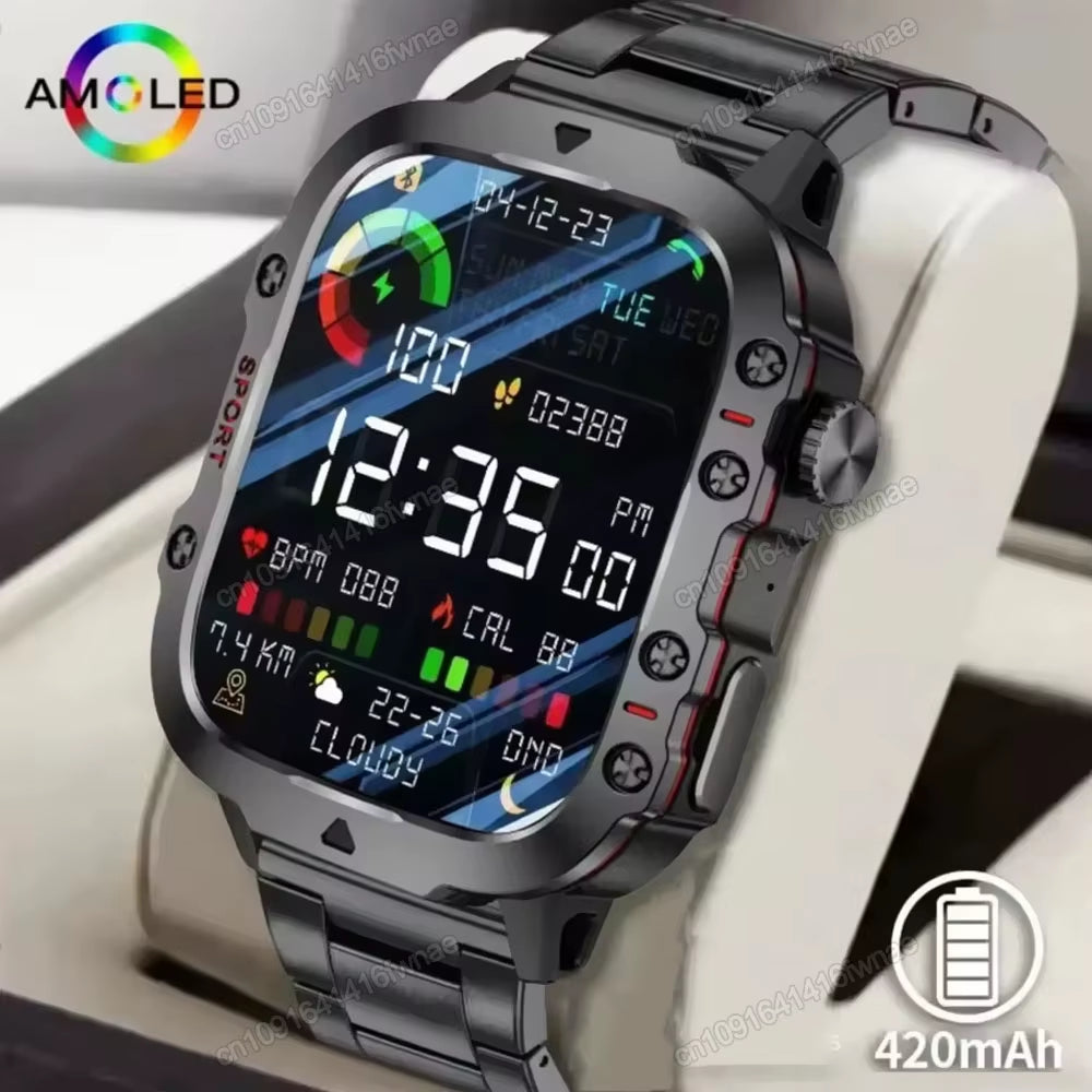 Advanced Men’s Smartwatch with Bluetooth Calling and Fitness Tracking - IP68 Waterproof Sports Watch for Android and iOS - 2025 Model