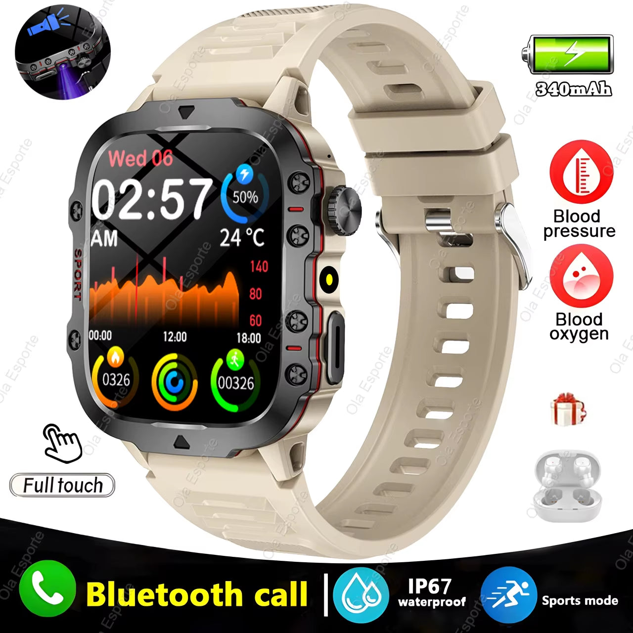Advanced Men’s Smartwatch with Bluetooth Calling and Fitness Tracking - IP68 Waterproof Sports Watch for Android and iOS - 2025 Model